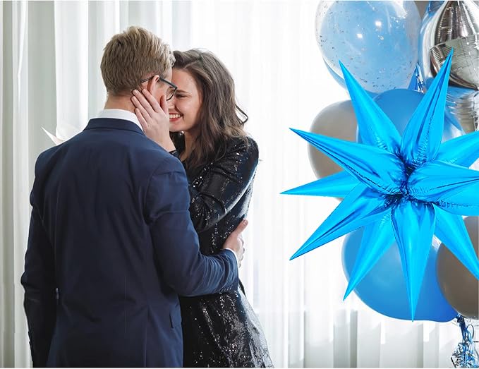 ZAKVOOR 60 Pcs Star Balloons 12 Spike Foil Explosion Party Decoration Balloons - Image 6