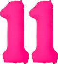 Pink Birthday Number 11 Balloons 40IN Fluorescent Pink 11 Foil Balloon | by YOIOZAIZAI