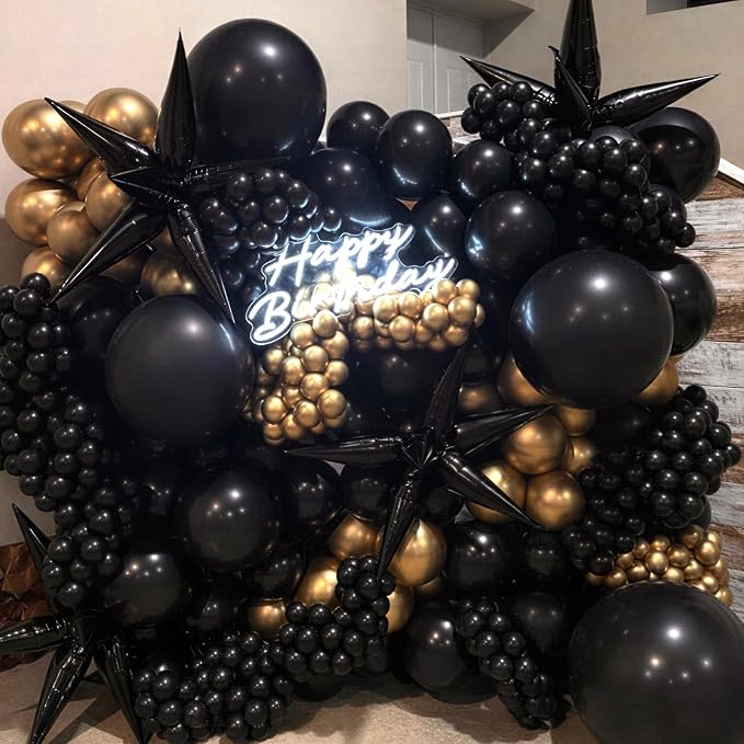 154 PCS of Black Balloons in Different Sizes - Image 2