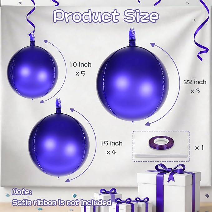 Purple Round Foil Balloons - Image 2