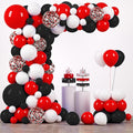 Voircoloria 148pcs Red Black White Balloons Arch Kit, 18 12 10 5 Inch | by Voircoloria
