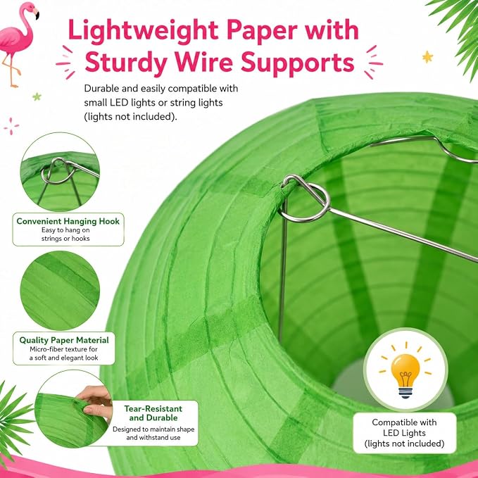 12 Pcs Paper Lanterns Party Decorations, 8 and 10 in Hanging Round Lantern Lamps - Image 5