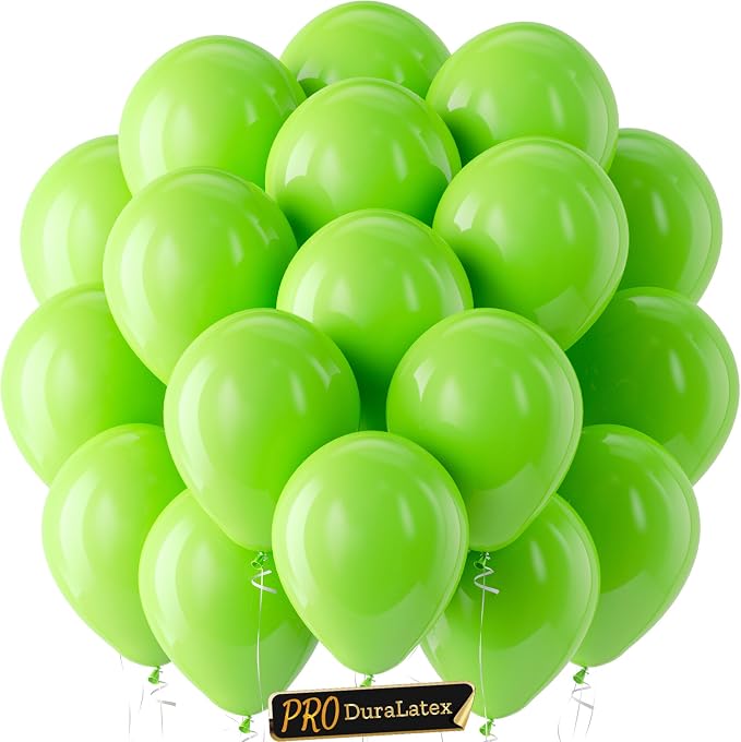Pro Duralatex Lime Green Extra-Thick Balloons 120 Pack 10 inch | Light Green by Bezente