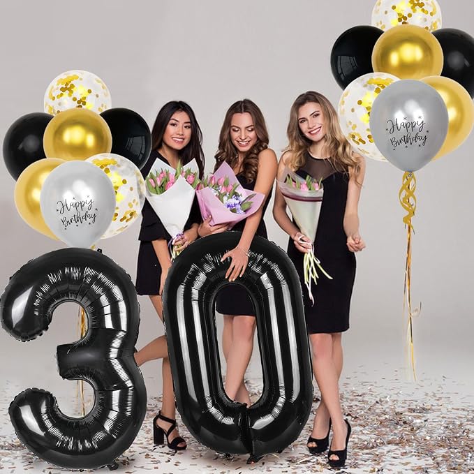 30th Birthday Decorations for Him, 40 inch 30 Balloon Numbers - Image 3