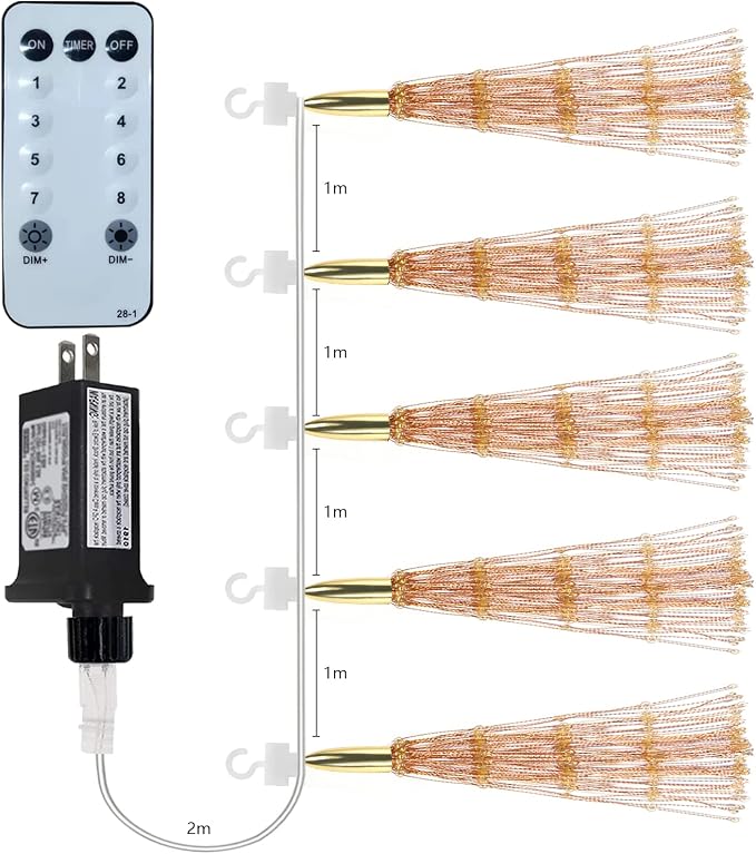 PXBNIUYA 5 Pack 1000LED Plug in Starburst Sphere Lights, Firework Light 8 Modes - Image 4