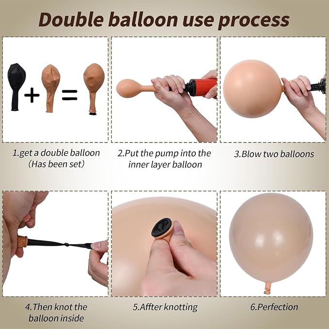 Brown Balloons, 12 Inch 50 Pcs Thick Neutral Western Cowboy Latex Balloon | - Image 4