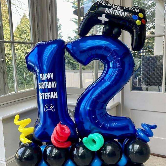 Navy Blue 12 Balloon Numbers, 40 Inch Dark Blue 12 or 21 Birthday Balloons - Image 3