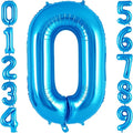 Blue Number 0 Balloon 40 Inch, Big Large Foil Helium Number Balloons, Jumbo by AIQINHU