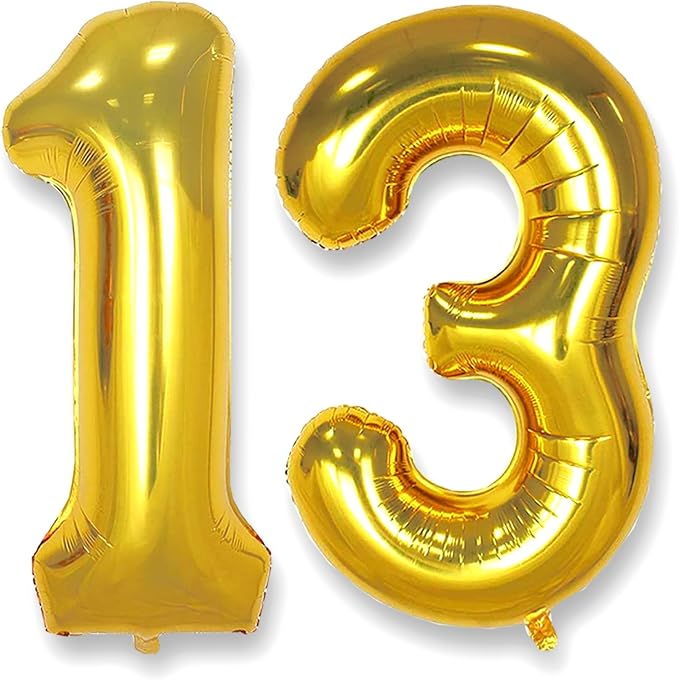AULE 40 Inch Gold 13 Balloon Number Foil 0-9 Birthday Big Numbers | Birthday by AULE
