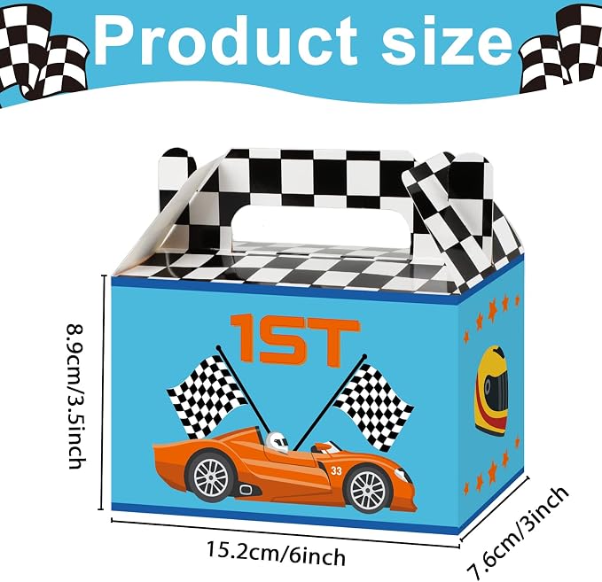 Tevxj 24 Pack Race Car Party Favor Boxes Two Fast Car Gift Bags Race Birthday - Image 2