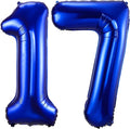 Navy Blue 17 Balloon Numbers, 40 Inch Dark Blue 17 or 71 Birthday Balloons by BBPOOL