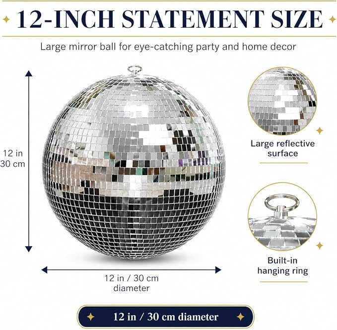 Youdepot 12-Inch Large Hanging Mirror Ball - Image 5