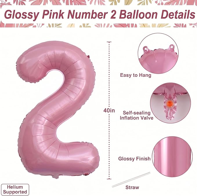 Pearlescent Pink Number 12 Balloon 40 Inch, Shiny Foil - Image 4