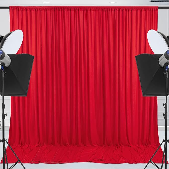 30x10ft Wrinkle Free Red Backdrop Curtain - Image 6