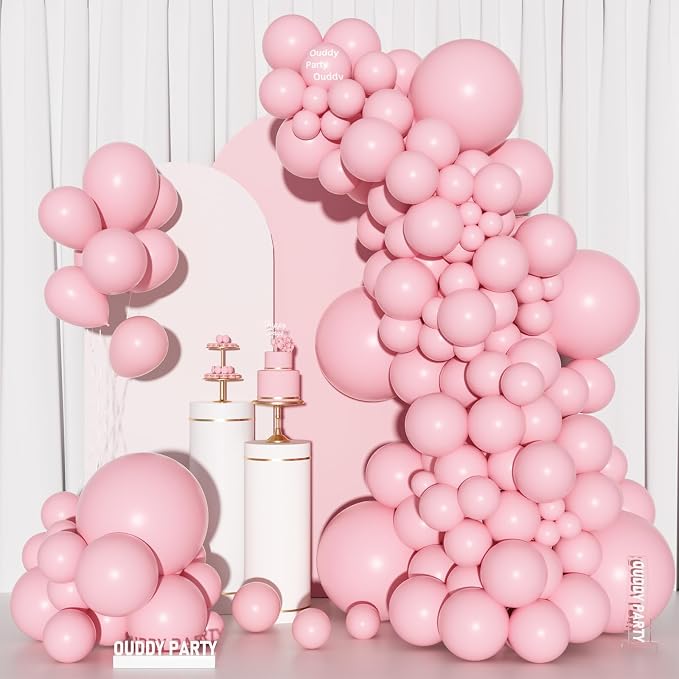 Ouddy Party 129Pcs Pink Balloons Different Sizes 18 12 10 5 Inch | 6Pcs 18” - Image 7