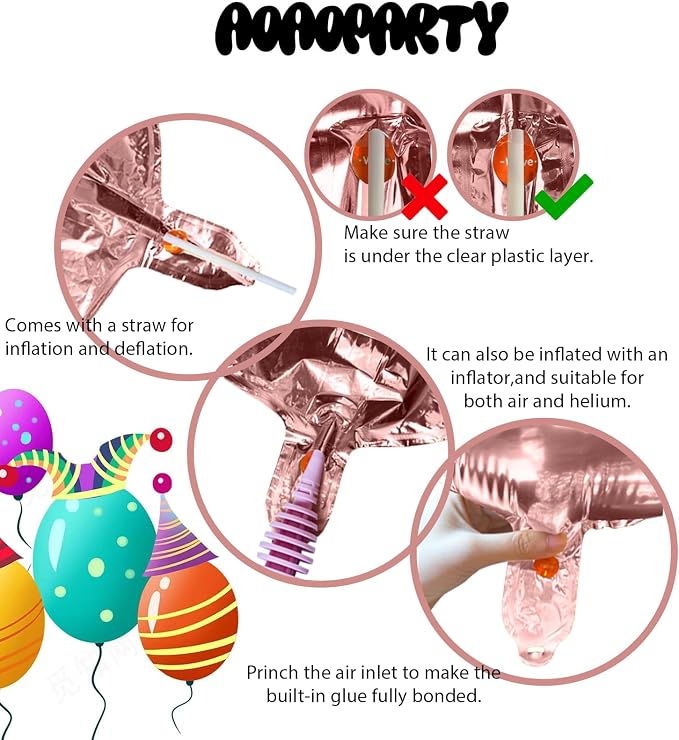 Letter Balloons Rose Gold 40 Inch A Large Big Foil Mylar Balloon | - Image 2