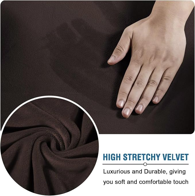 H.VERSAILTEX Modern Velvet Plush 4 Piece High Stretch Sofa Slipcover Cover Form - Image 5
