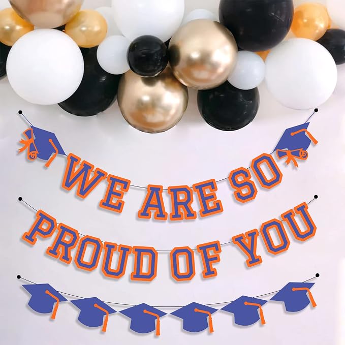 We Are So Proud Of You Banner Graduation Party Decorations Congrats Grad Cap - Image 4