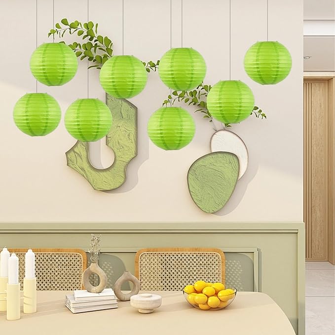 Green Chinese Paper Lanterns - Image 2