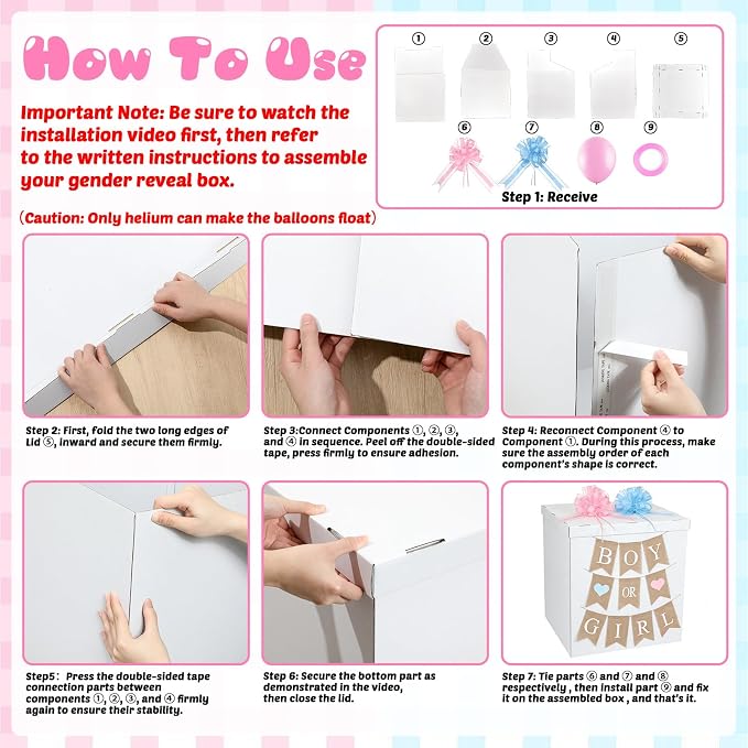 28in Giant Gender Reveal Gift Box - Image 4