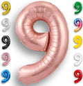 Rose Gold Number Balloon 9 Mylar Foil Macaron Balloons 16 inch by Unknown