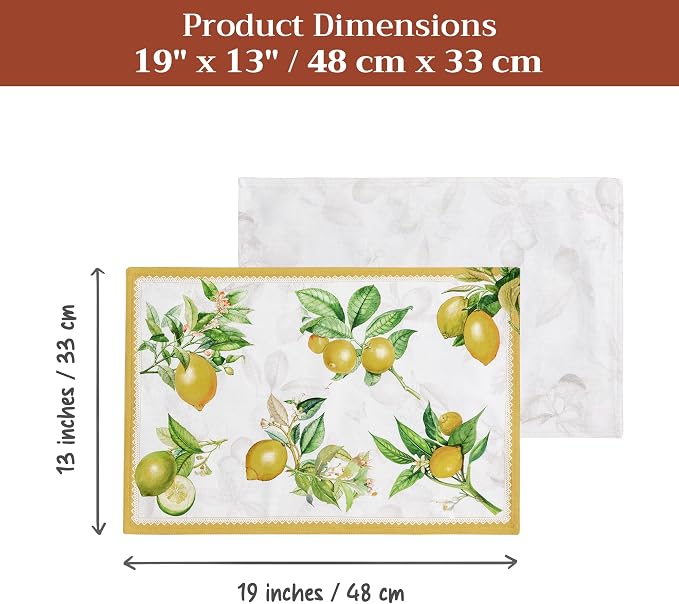 Maison d' Hermine Placemats Set of 4 Reusable 100% Cotton | Cloth Place Mats - Image 7