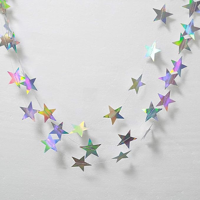 Iridescent Shining Star Hanging Garland Iridescent Hanging Sparkling Star - Image 2