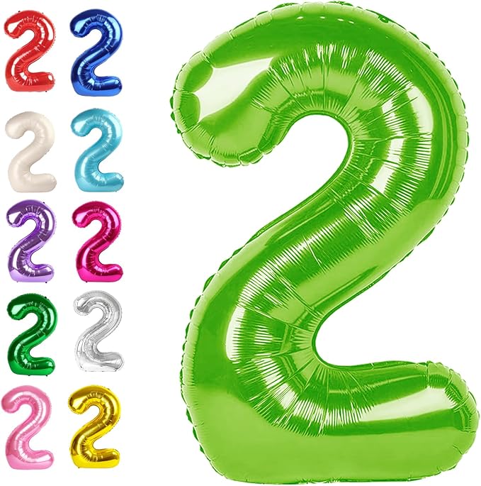 Light Green Number 2 Balloon 40 inch, Birthday Party Balloons Decorations | by Upgesy
