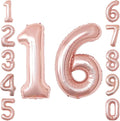 Rose Gold Number 16 Balloon 40 Inch, Gorgeous Foil by Unknown
