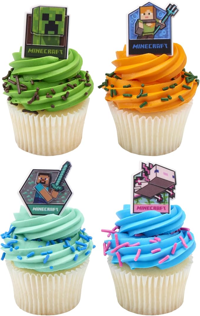 DecoPac Minecraft Lush Finds Rings, Cupcake Decorations Featuring Creeper - Image 5
