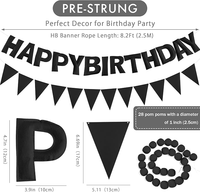 CANREVEL 3 PCS Pre-Strung 3D Happy Birthday Banner Decorations, Happy Birthday - Image 2