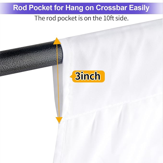 JINSUI White Backdrop Curtain for Photoshoot, Large Fabric 10x20 ft | Thick - Image 4