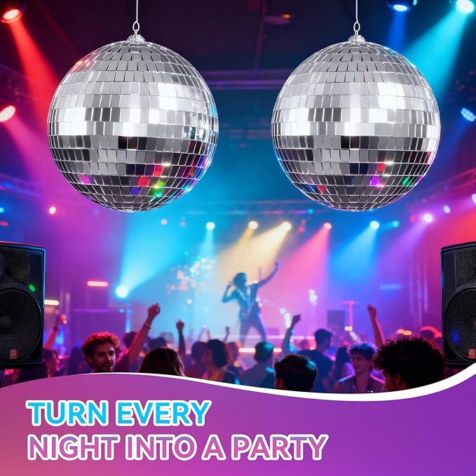 Youdepot Disco Ball 4 Inch 2-Pack, retro parties, classrooms and home decor. - Image 2