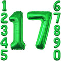 Green Number 17 Balloon 40 Inch, Luminous Foil Duo by Unknown