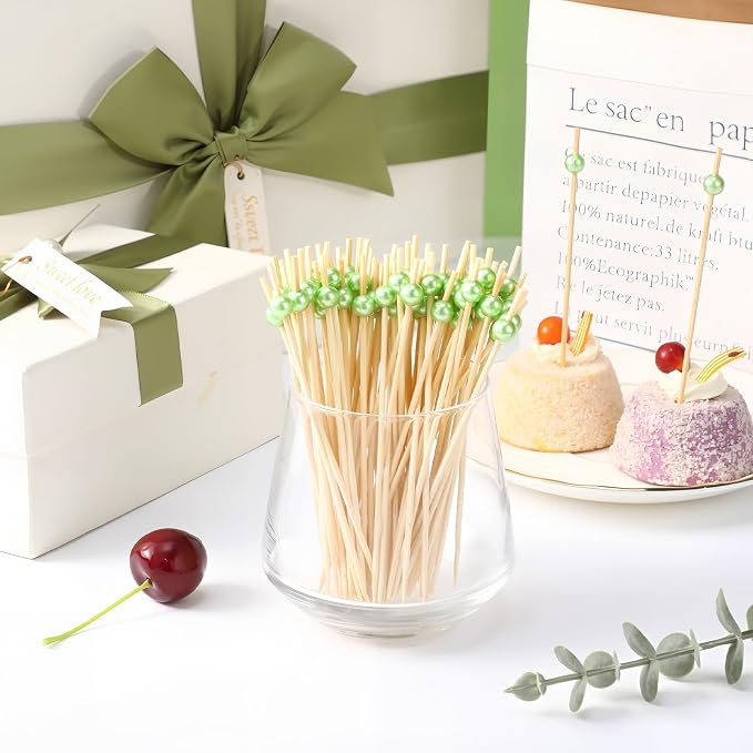 Reallnaive 300 Pcs Cocktail Pick Pearl Fancy Toothpick - Image 3