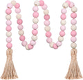 Meplait Wood Bead Garland, 39in Decorative Tassels Garland, Rustic Farmhouse by Meplait
