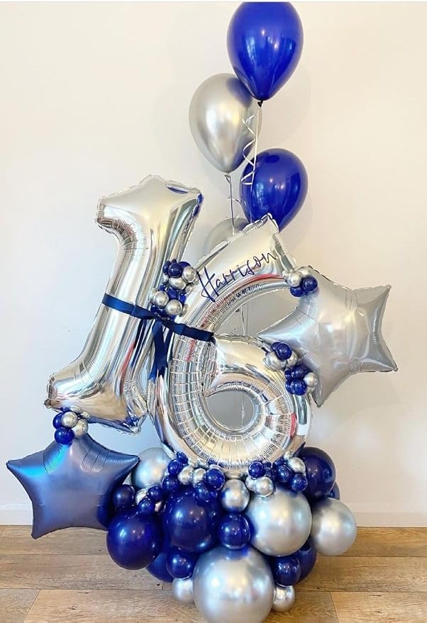 Numbers 15 Balloon 40Inch Silver Balloons - Image 3