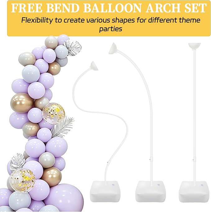 Balloon Arch Kit, Free Bending 8.2FT & 5FT Half Balloon Arch Stand | PVC Frame - Image 5