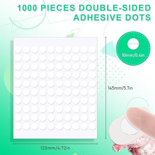1000pcs 0.39 Inch Double Sided Sticky Dots, Mini Clear Glue Adhesive Dots - Image 2