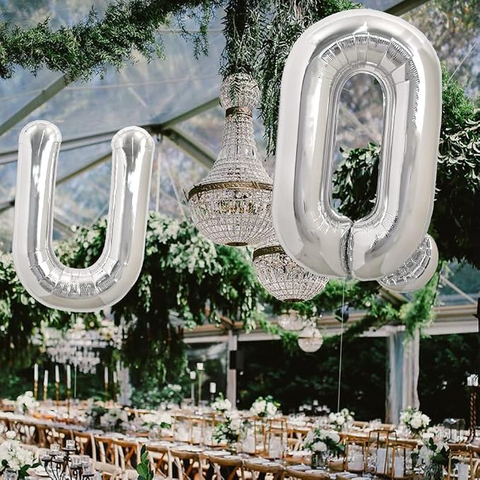TONIFUL 40 Inch Large Silver Letter Q Foil Balloons Alphabet Balloons | Giant - Image 5