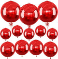 12Pcs Red Round Foil Balloons, Metallic Red Foil Balloon by vibzox