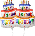 35" 2pk Happy Birthday Foil Balloons "Yay", Colorful | birthday foil balloon by RychifPartySupplies