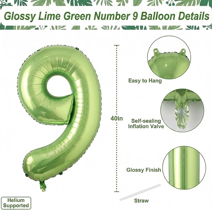 Light Green Number 19 Balloon 40 Inch, Glossy Double Digit Milestone Decor | - Image 4