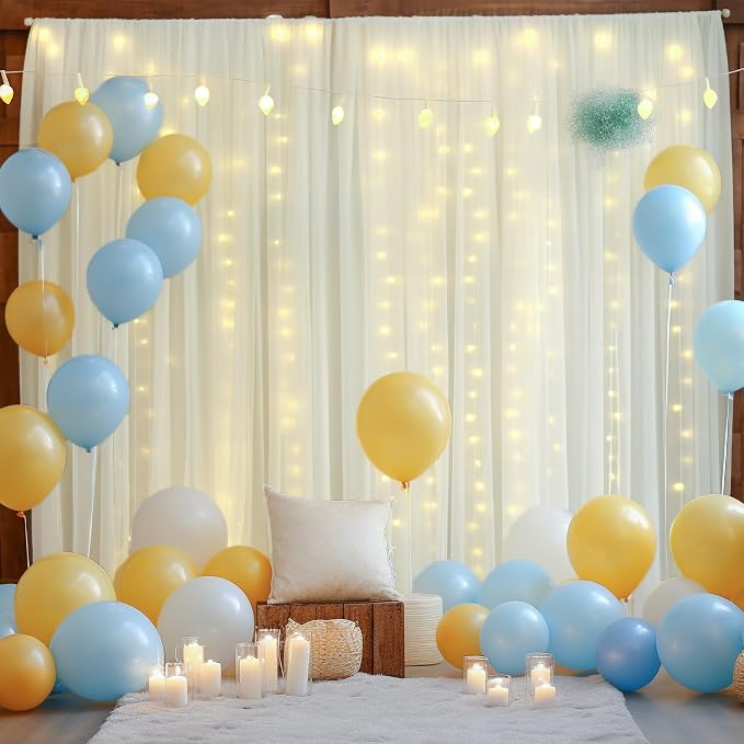 20x10ft Ivory Tulle Backdrop Curtain - Image 3