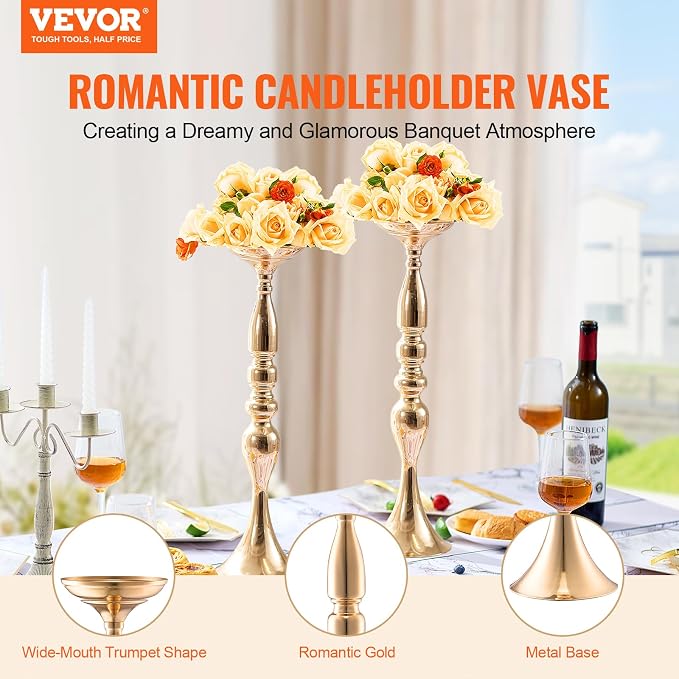 VEVOR 24PCS 50cm/19.7” Tall Wedding Flower Vase, Metal Wedding Centerpiece - Image 2