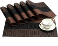 SHACOS Placemats Set of 6 Woven Vinyl Place Mats by SHACOS