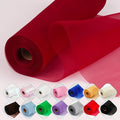 Crystal Organza Fabric Tulle 11 Inch by 50 Yards Sheer Tulle Rolls for DIY Craft Wedding Party Baby Shower Decor Gift Wrapping Party Supplies (Wine)