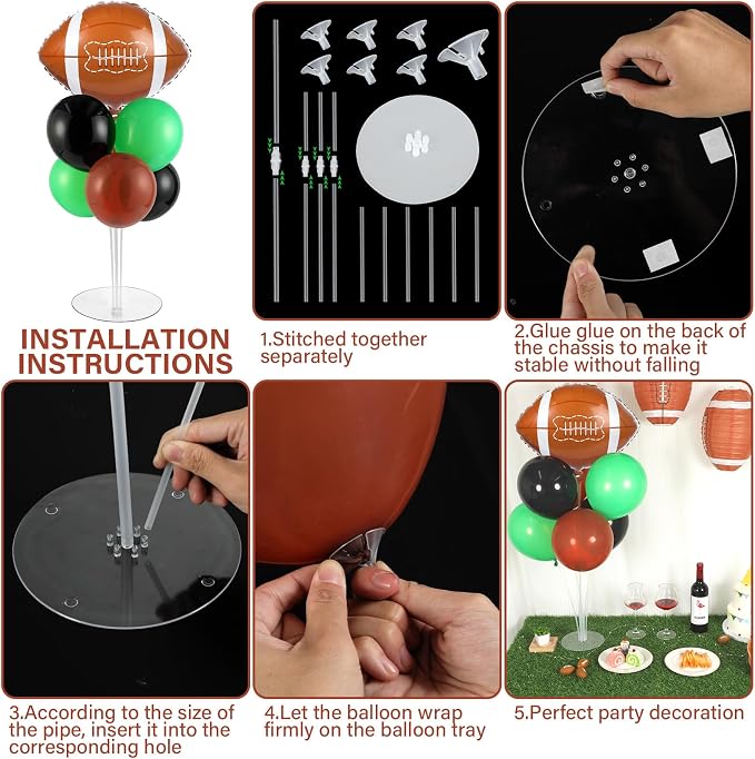 4 Sets Football Party Balloons Stand Kit - Image 3