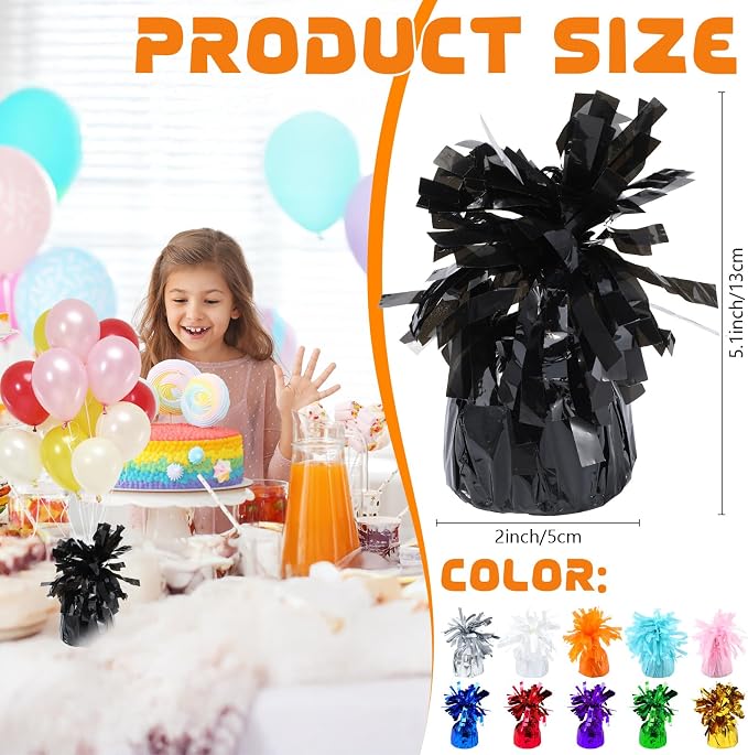 8 Pcs Black Metallic Balloon Weights Holder Anchors Balloon Holder Weights - Image 2