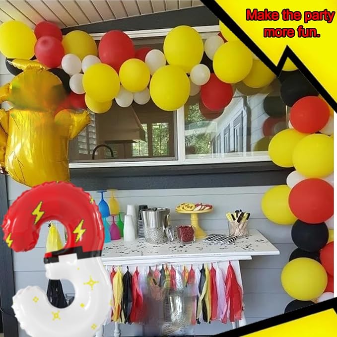 40 Inch Giant Red and White Cartoon Theme Number Foil Balloons - Image 6